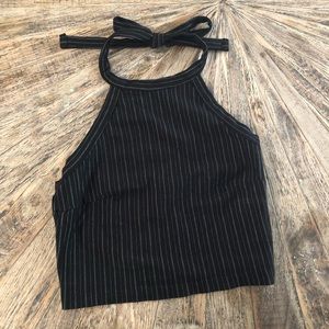 Black and white stripe halter  size XS